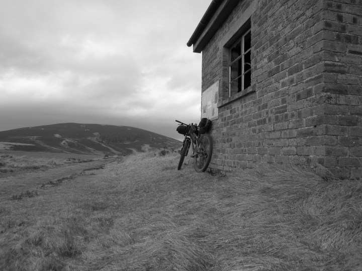 A lonely railway building at Dava summit