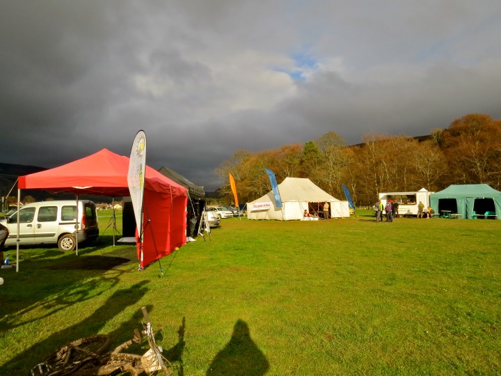 Clouds gather as riders arrive on Saturday