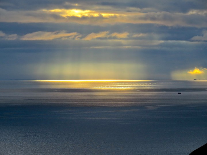 Sunlight on the water off the coast of Skye.