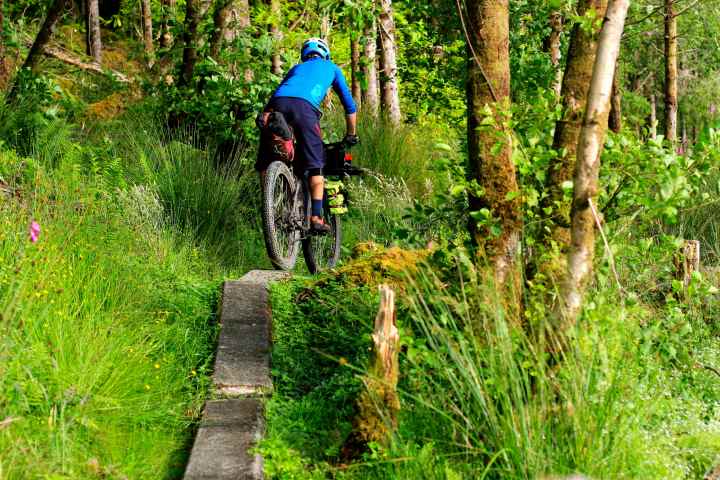 Crazy concrete features on the Inverie trails. A loaded bike made them exciting!